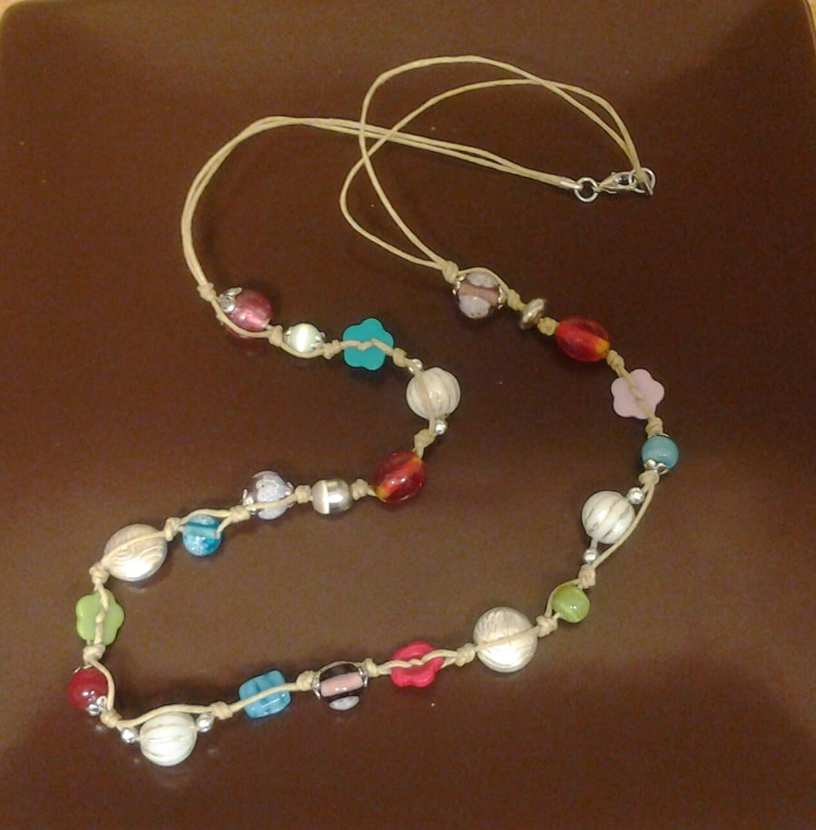 knotted bead necklace