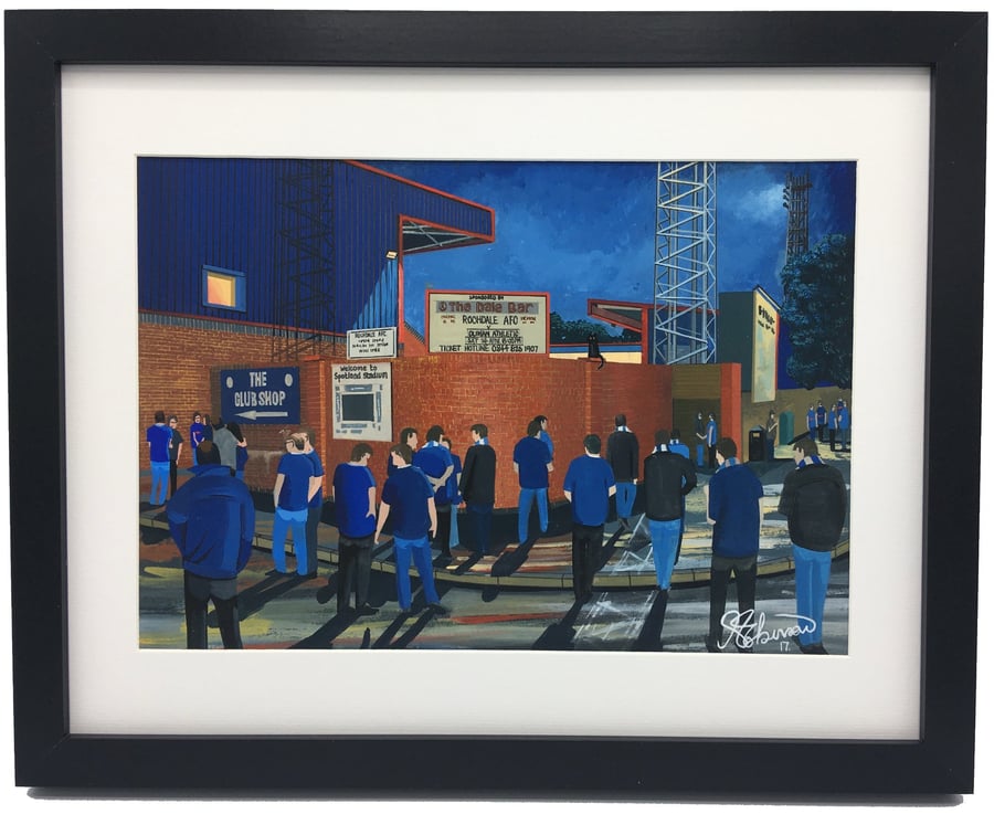 Rochdale, Framed & Unframed Fine Art Print, Football AFC, Spotland Stadium Gift
