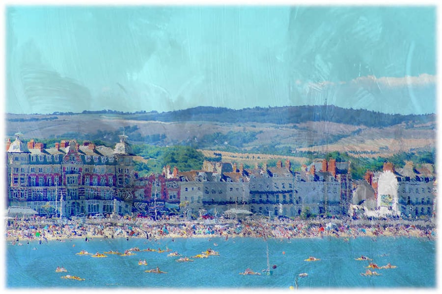 Weymouth Beach Picture, Digital Art Print Weymouth, Dorset 