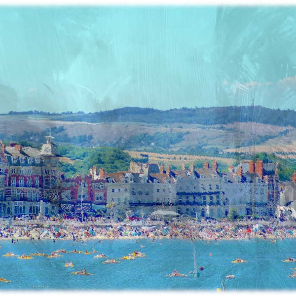 Weymouth Beach Picture, Digital Art Print Weymouth, Dorset 