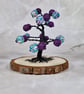 Small Wire Tree with Purple and Multicoloured Beads on a Wooden Base - Image 7