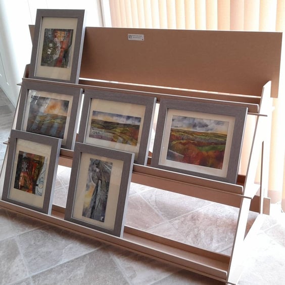 Display Stand (3 Shelf). Designed to hold frames, photos or books (Flat Packing)