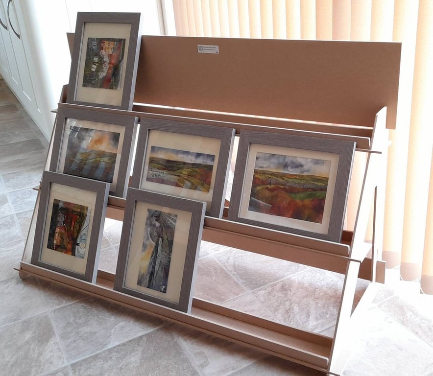 Display Stand (3 Shelf). Designed to hold frames, photos or books (Flat Packing)