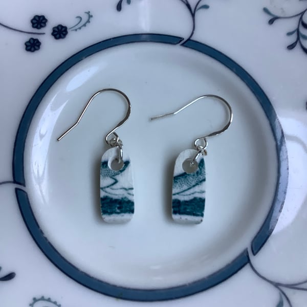 Handmade Ceramic Earrings One of a Kind Sterling Silver Eco Friendly Gifts