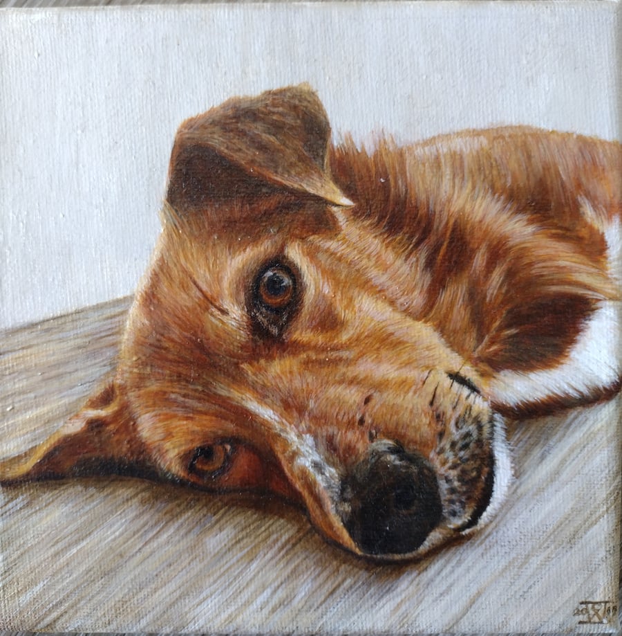 Pet Portrait Acrylic Painting on Canvas - Custom Portrait of Your Pet