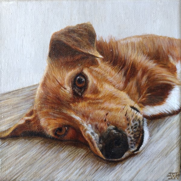 Pet Portrait Acrylic Painting on Canvas - Custom Portrait of Your Pet