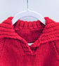 Aran Weight Hand Knitted Childs Jumper with Collar, Gift Ideas for Children - Image 3