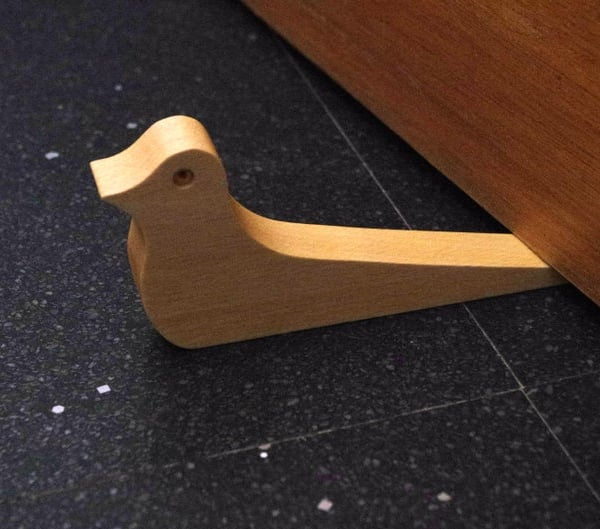 Wooden Door Stop. Bird Shape.