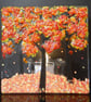 Handmade Fused Glass 'Autumn Tree' T Light Holder - Image 5