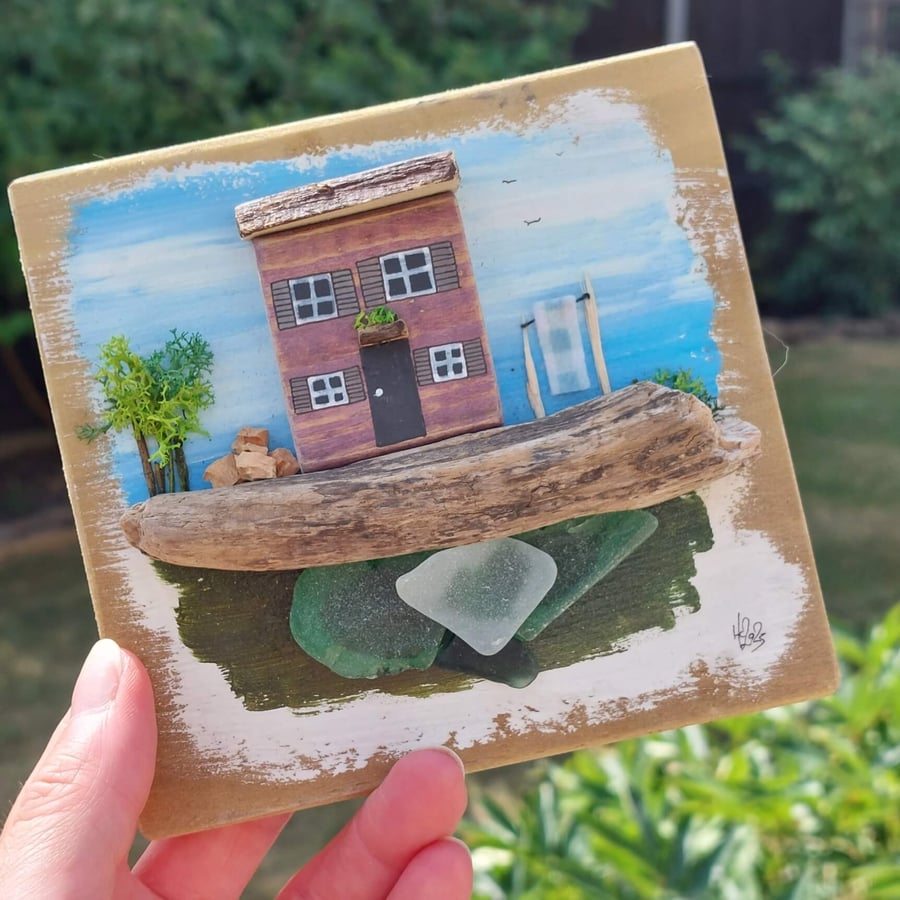 Summer Seconds - Driftwood Cottage Wall Art, Handmade Coastal Decor
