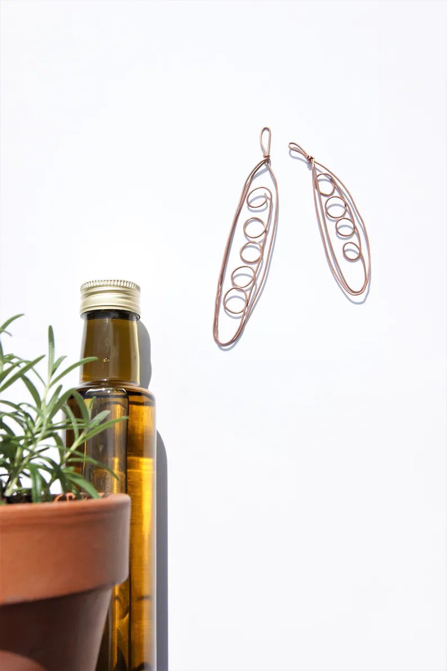 Wire Vegetable wall hanging - recycled copper peas - eco friendly gifts 