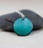 Turquoise blue enamel circle pendant - Image 4