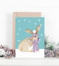 Hare Christmas Card Blank wildlife christmas card - Image 1