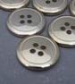 10 Medium Flat Brassy Buttons with Rim - Image 4