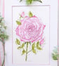 Summer Seconds Pink Rose watercolour painting A4 mounted 
