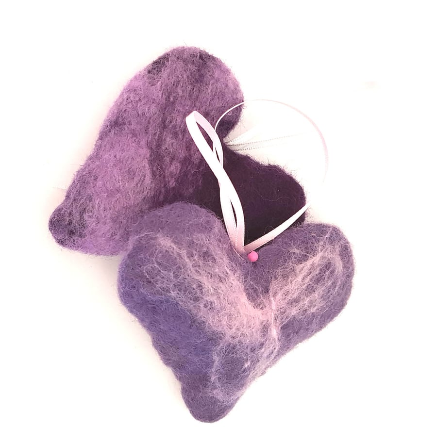 Feltmaking kit - lavender hearts