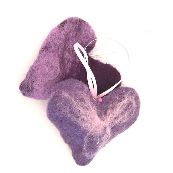 Feltmaking kit - lavender hearts