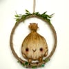 Handpainted Onion Hoop Art Hanger