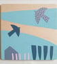 Framed Screenprint on Wood - Bird Print - Abstract Print - Hand Printed