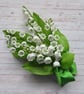 Lily of The Valley White & Green Regency Flower Sprig Comb Headpiece 