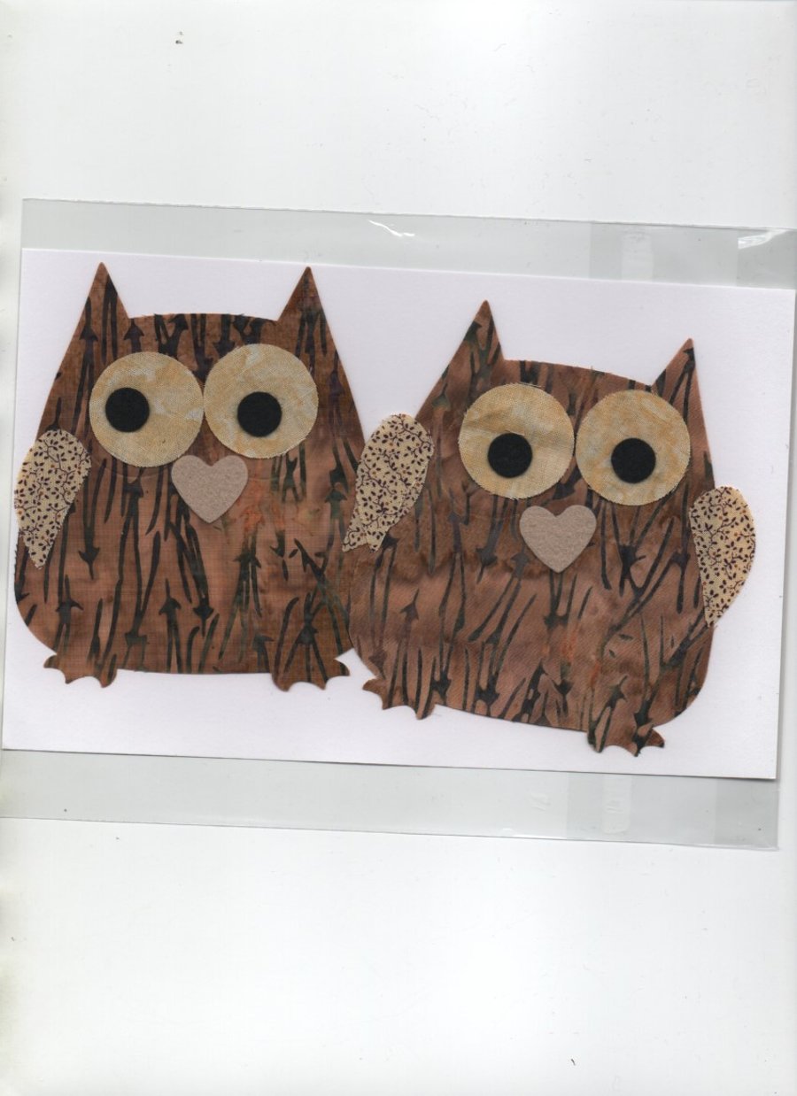 ChrissieCraft creative sewing KIT - 2 adorable die-cut OWLS for applique