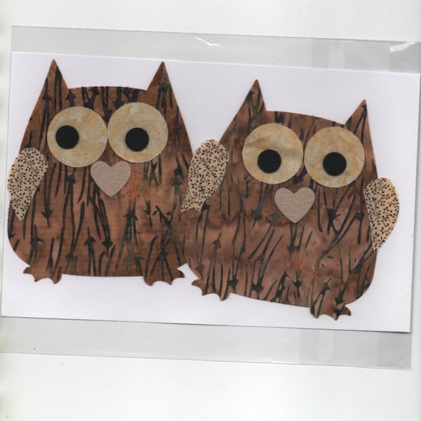 ChrissieCraft creative sewing KIT - 2 adorable die-cut OWLS for applique