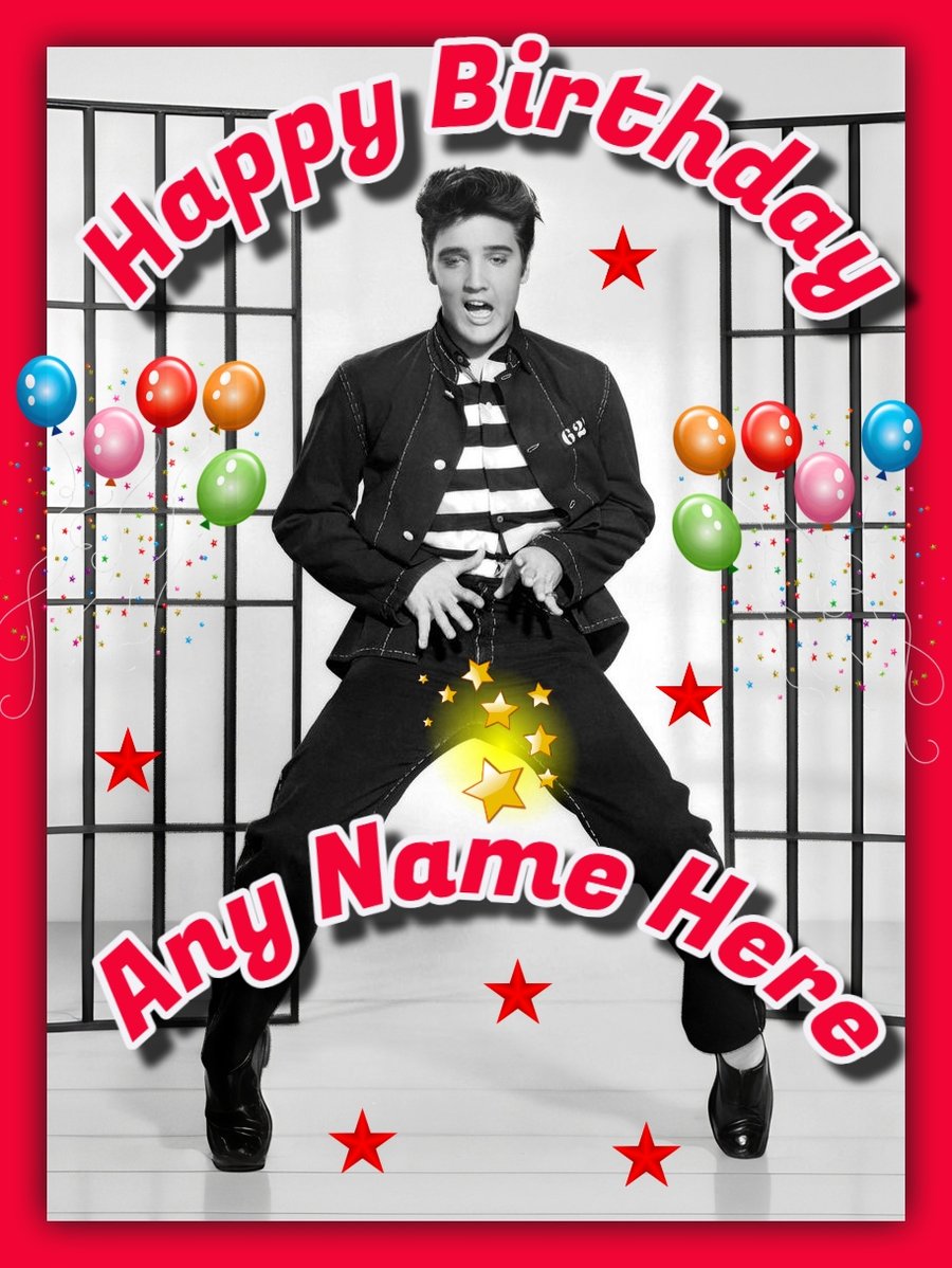 Elvis Personalised Happy Birthday A5 Greeting Card 