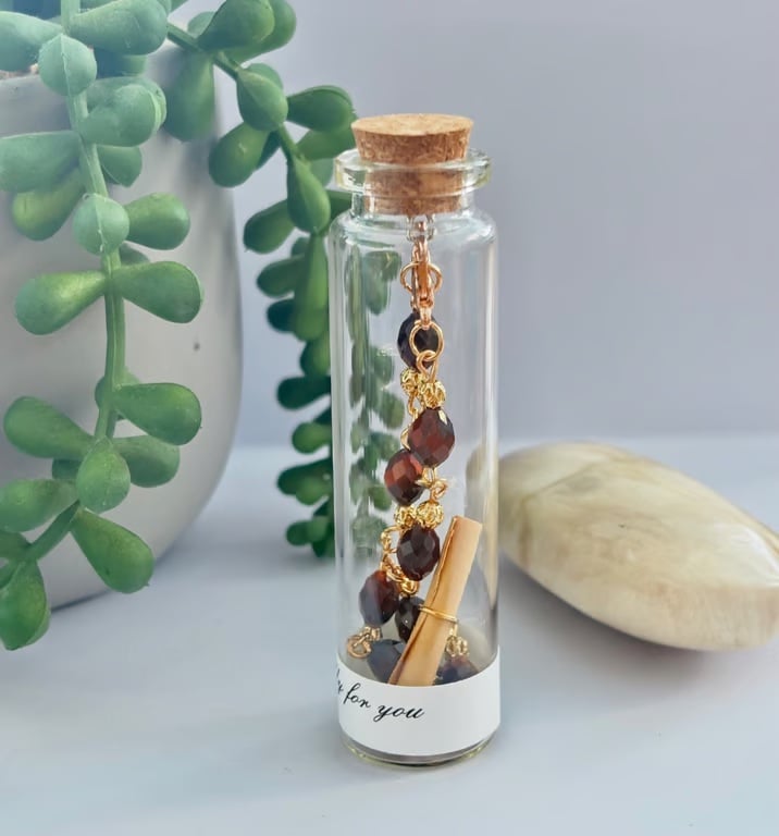 Tigers Eye Bracelet in a message bottle