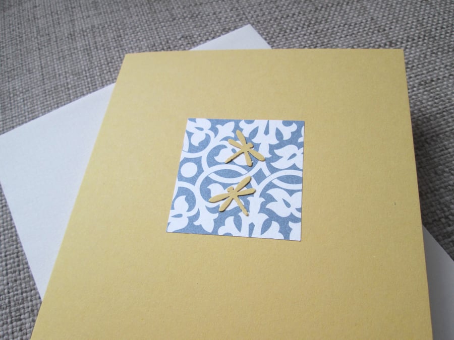 Yellow Dragonflies Card