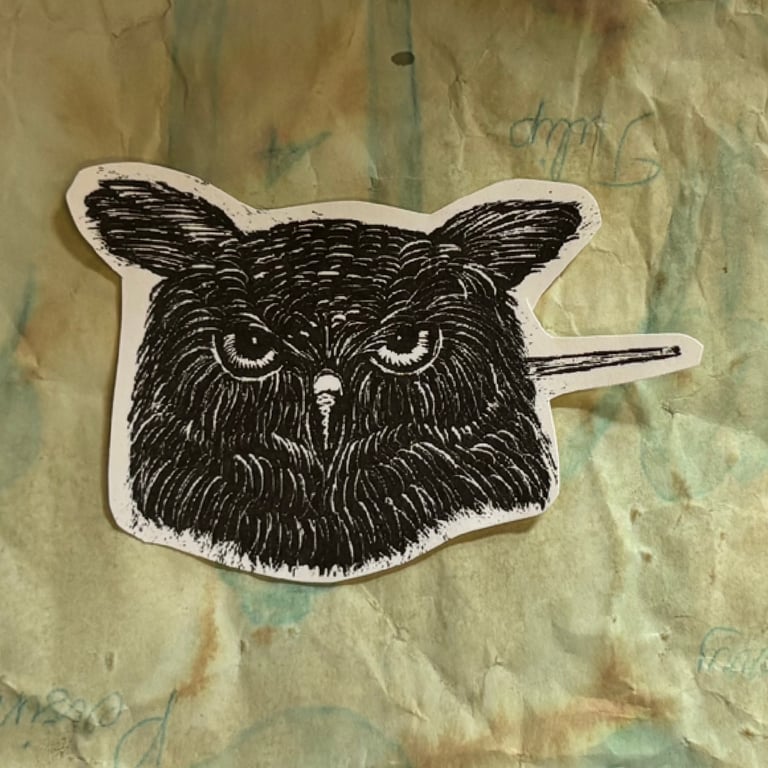 Mellifera Dynasty paper sticker - special exhibit chopstick owl
