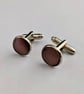 Mauve gemstone cufflinks - Image 2