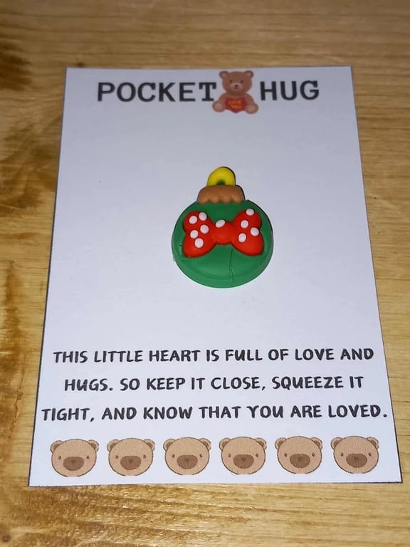 Christmas pocket hug Christmas Bauble-Handmade Christmas pocket hug