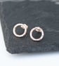 9ct solid gold circle stud earrings, hammered circle earrings, gold earrings - Image 6