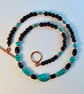 Turquoise & Tiger Ebony Necklace - December Birthday, Anniversary, Gifts For Her - Image 5