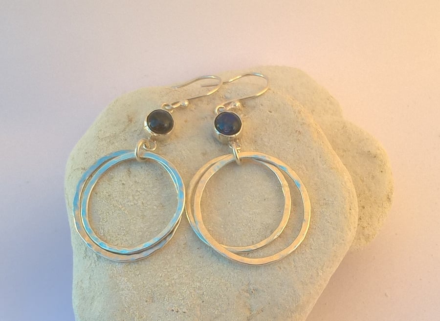 Labradorite Hooped Earrings