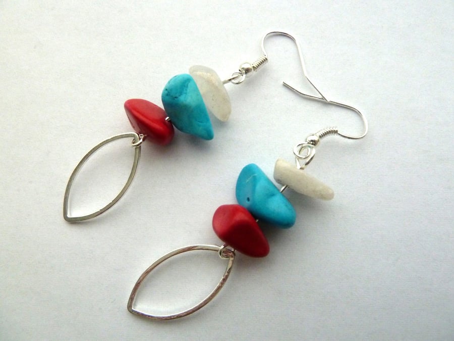 gemstone chip earrings
