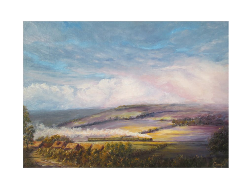 Steam Railway Greetings Card- Southern Railway Steam Locomotive- 7x5 Blank Card