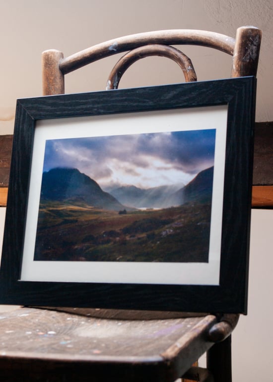 Photographic print of Tryfan and the Ogwen Valley, Eryri (Snowdonia)