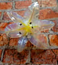 Handmade Fused Glass Lily Opaline White Stripe No 1 of 3.with Wall-mounting - Image 4
