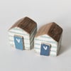 Teeny Hand Painted Wooden Beach Hut