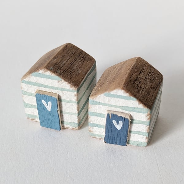 Teeny Hand Painted Wooden Beach Hut