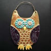 Blue Owl ceramic hanging decoration 