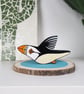 Puffin wooden ornament, wildlife theme home decor, bird lover gift. - Image 2