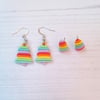 Rainbow Christmas tree earrings, choose your style