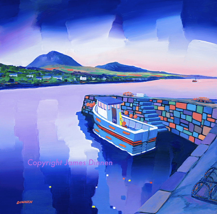 Limited edition giclee print of Craighouse Harbour , Jura  ( FREE UK POSTAGE)