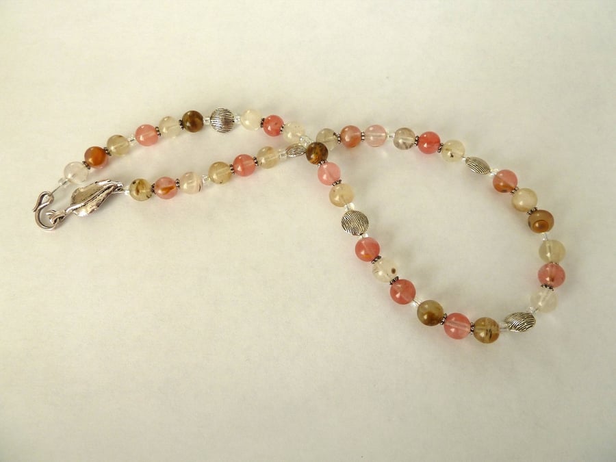 fire cherry quartz necklace