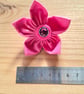 Handmade kanzashi fabric flower brooch - Image 2