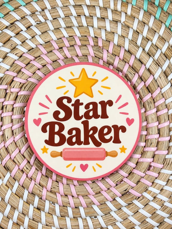 Star Baker Wooden Coaster – Baking Gift – Baker Kitchen Coaster – Baking Lover