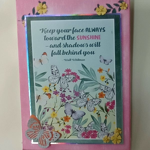 Mixed media Hanging Canvas, Keep Your Face Toward The Sunshine 