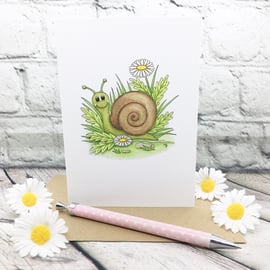 Garden Snail Card - Blank - Any Occasion 